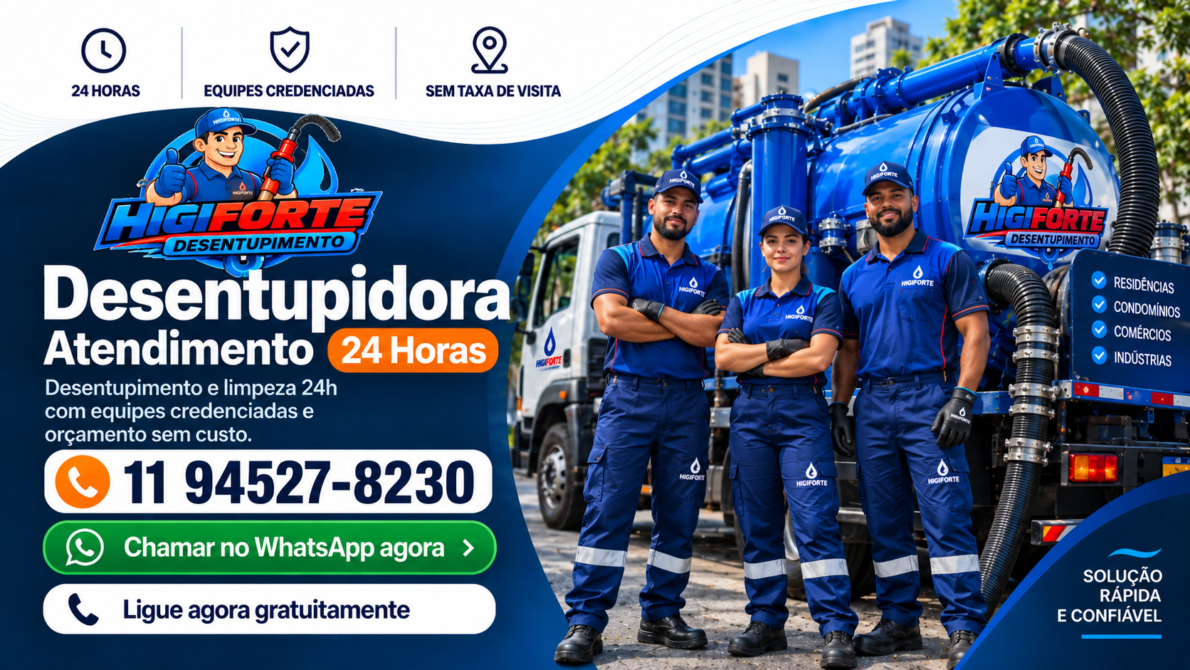 Desentupidora Higiforte - Atendimento 24 horas